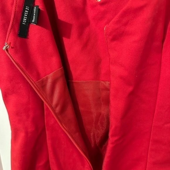 Red dress! Mid length and lined stretchy material! - Picture 3 of 4